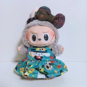 Custom Sanrio Cinnamoroll Dress and Metallic Bow Made to fit Labubu